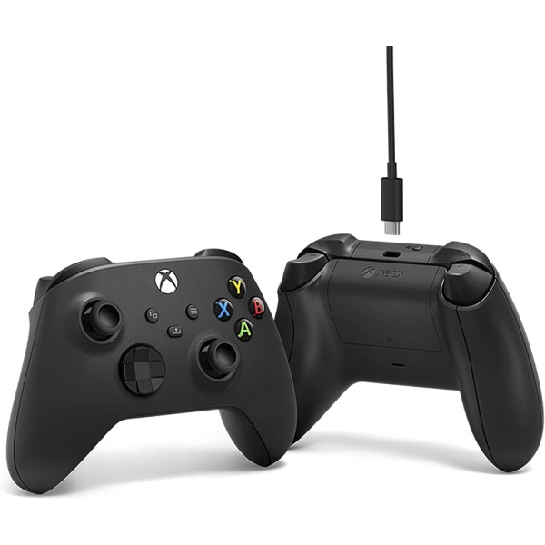 Controle Xbox Series X/S Carbon Black sem fio + Cabo USB-C- Microsoft