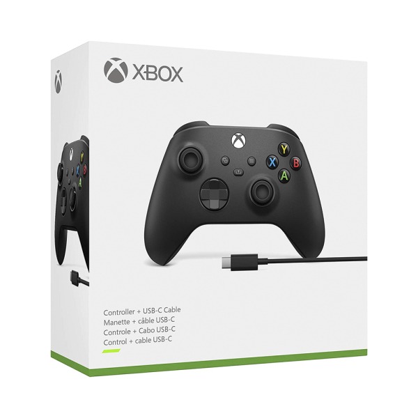 Controle Xbox Series X/S Carbon Black sem fio + Cabo USB-C- Microsoft
