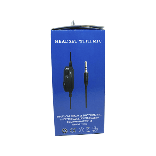 Headset FR-306 Com Fio Preto - Feir
