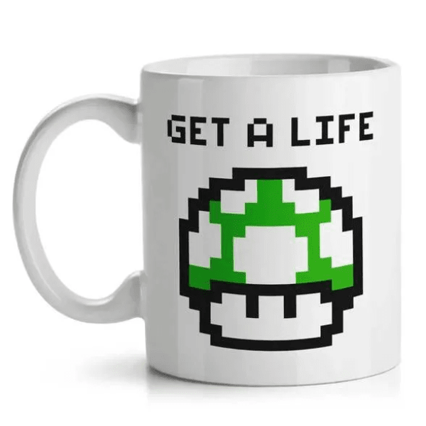 Caneca Cogumelo Verde Pixel Get a Life