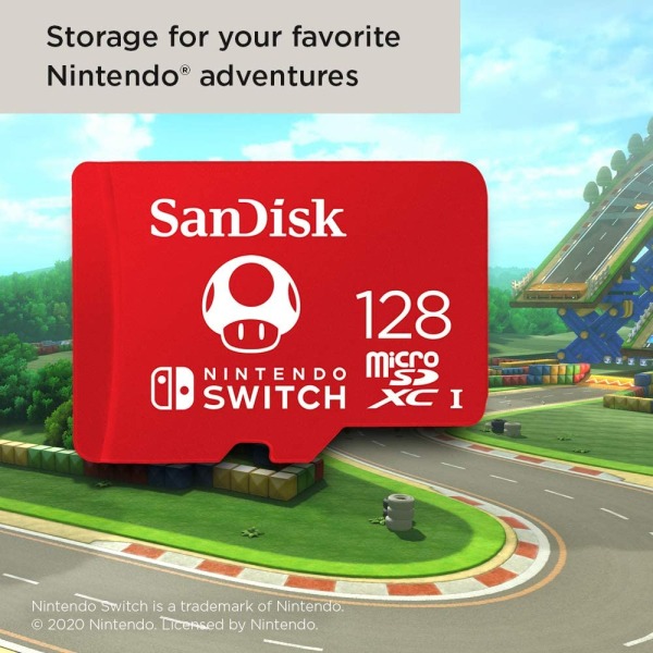Cartão de Memoria SanDisk Super Mario MicroSDXC 128GB SDSQXAO-128G-GNCZN - Nintendo Switch
