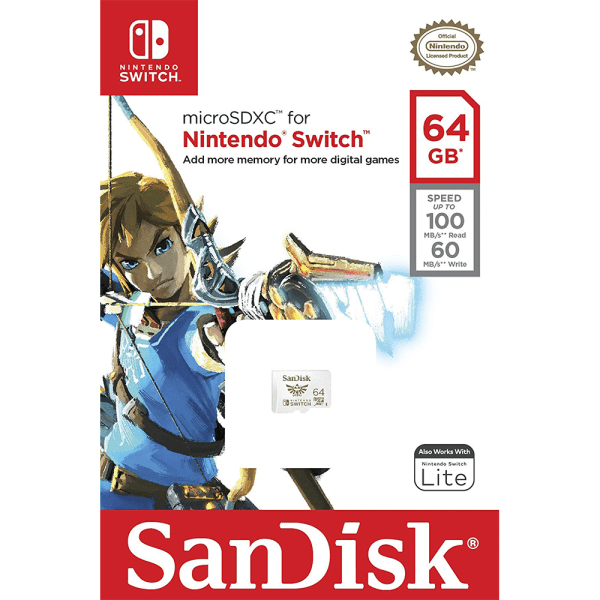 Cartão de Memoria SanDisk Zelda MicroSDXC 64GB SDSQXAT-064G-GNCZN - Nintendo Switch