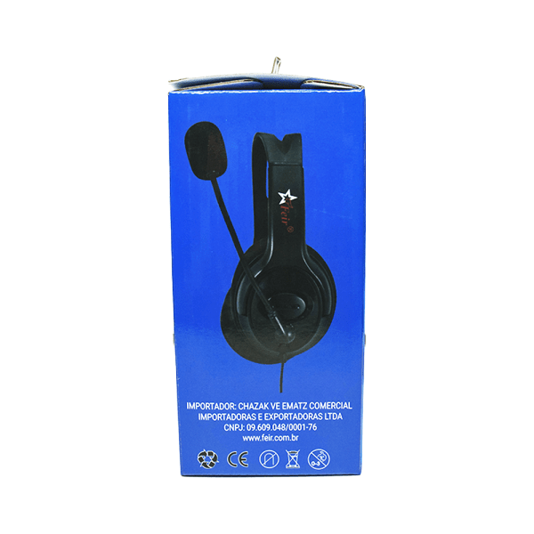 Headset FR-306 Com Fio Preto - Feir