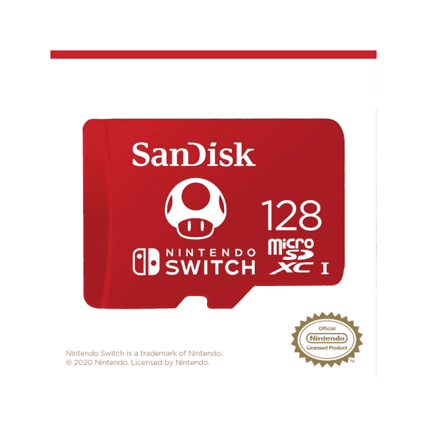 Cartão de Memoria SanDisk Super Mario MicroSDXC 128GB SDSQXAO-128G-GNCZN - Nintendo Switch
