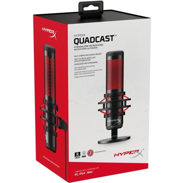 Microfone Gamer HyperX USB Quadcast HX-MICQC-BK - Preto