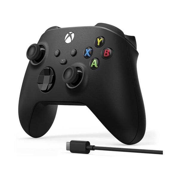 Controle Xbox Series X/S Carbon Black sem fio + Cabo USB-C- Microsoft