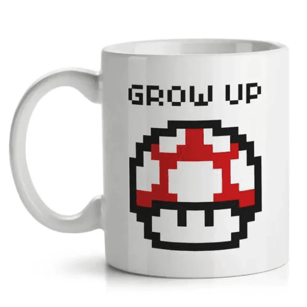 Caneca Cogumelo Vermelho Pixel Grow Up