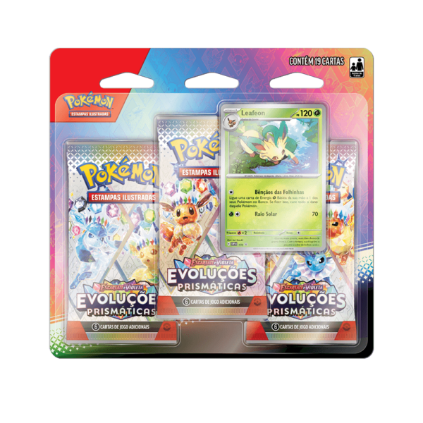 Blister Triplo Pokémon Escarlate e Violeta: Evoluções Prismáticas - Leafeon