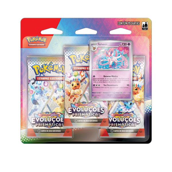 Blister Triplo Pokémon Escarlate e Violeta: Evoluções Prismáticas - Sylveon