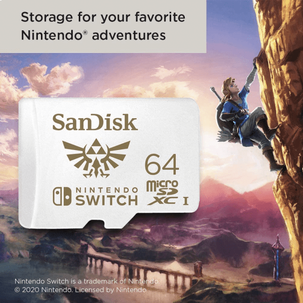 Cartão de Memoria SanDisk Zelda MicroSDXC 64GB SDSQXAT-064G-GNCZN - Nintendo Switch