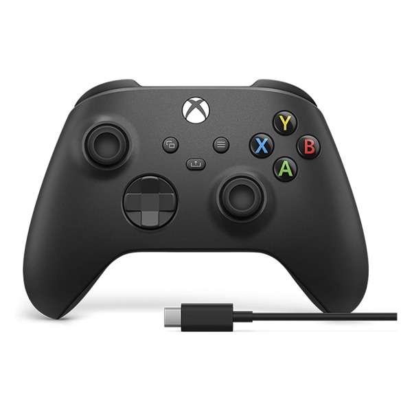 Controle Xbox Series X/S Carbon Black sem fio + Cabo USB-C- Microsoft