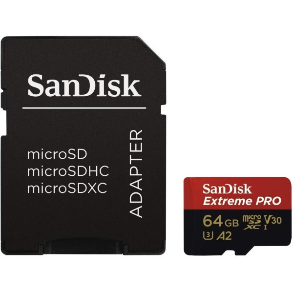 Cartão de Memoria SanDisk Extreme PRO MicroSDXC UHS-I, 64GB com Adaptador - SDSQXCY-064G-GN6MA