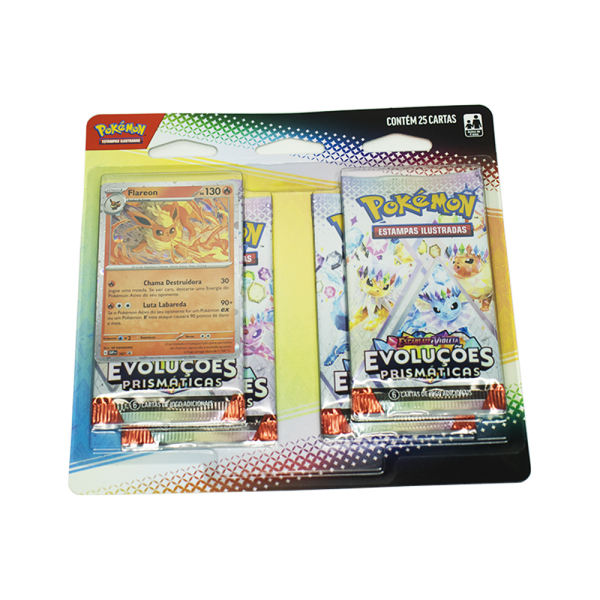 Blister Quádruplo Pokémon Escarlate e Violeta: Evoluções Prismáticas - Flareon