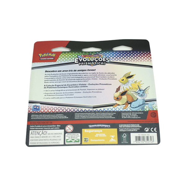 Blister Quádruplo Pokémon Escarlate e Violeta: Evoluções Prismáticas - Vaporeon