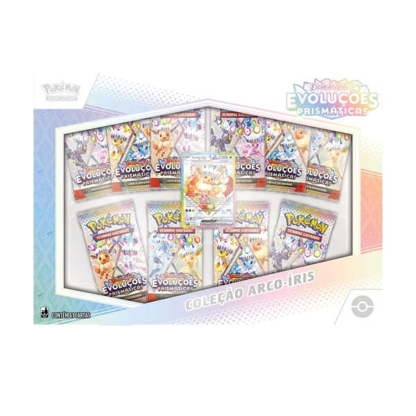 Box Pokémon Escarlate e Violeta - Coleção Arco-Íris: Evoluções Prismáticas