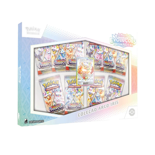 Box Pokémon Escarlate e Violeta - Coleção Arco-Íris: Evoluções Prismáticas