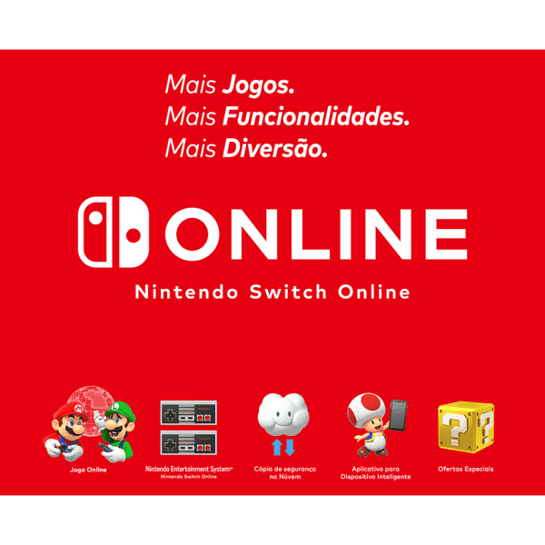 Console Nintendo Switch OLED Branco + Super Mario Bros. Wonder + Voucher Nintendo Switch Online 3 Meses
