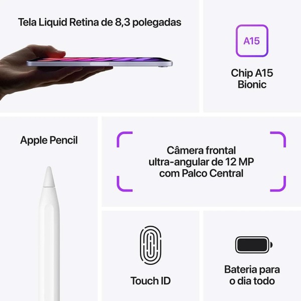 Ipad Mini (6ª Geração) Apple Wi-fi 64GB - Starlight