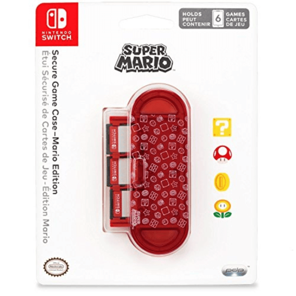 Case Nintendo Porta 6 Jogos Switch Secure Game Mario Edition - Vermelho
