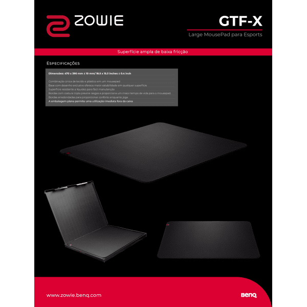 Mousepad BenQ Zowie GTF-X - Preto