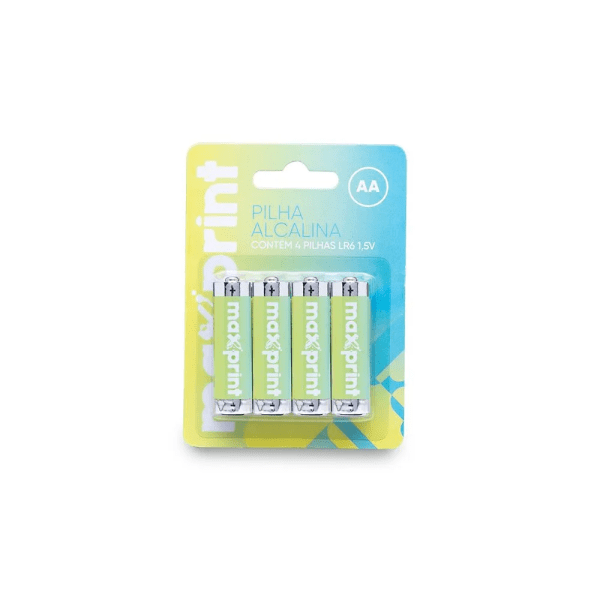 Pilha Alcalina Maxprint AA Pequena 1,5V - Cod. 756343