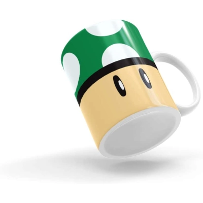 Caneca Gamer Cogumelo Verde 1 Up
