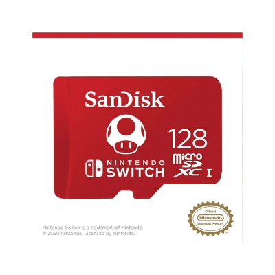Cartão de Memoria SanDisk Super Mario MicroSDXC 128GB SDSQXAO-128G-GNCZN - Nintendo Switch