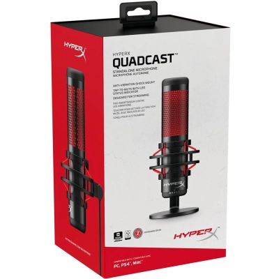 Microfone Gamer HyperX USB Quadcast HX-MICQC-BK - Preto