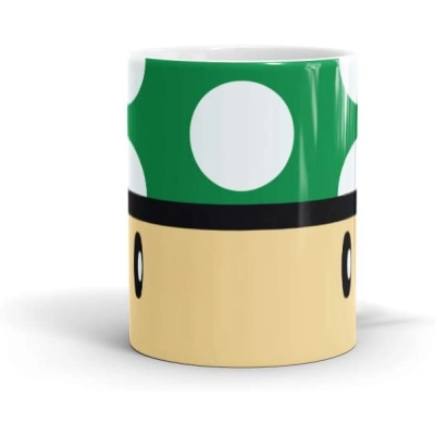 Caneca Gamer Cogumelo Verde 1 Up