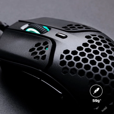 Mouse com fio HyperX Pulsefire Haste HMSH1-A-BK/G RGB 16.000DPI - Preto