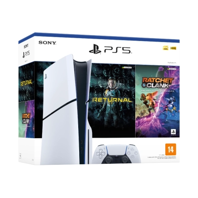 Console PS5 Slim 1TB (com leitor de disco) + 2 Jogos - Branco