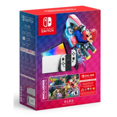 Console Nintendo Switch Oled + Jogo Mario Kart 8 Deluxe + Voucher Nintendo Switch Online 3 Meses