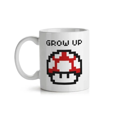 Caneca Cogumelo Vermelho Pixel Grow Up