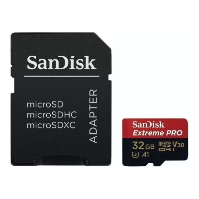 Cartão de Memoria SanDisk Extreme PRO MicroSDHC UHS-I, 32GB com Adaptador - SDSQCG-032G-GN6MA