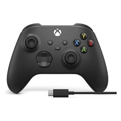 Controle Xbox Series X/S Carbon Black sem fio + Cabo USB-C- Microsoft