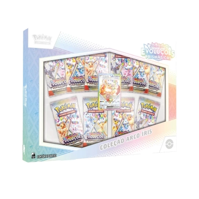 Box Pokémon Escarlate e Violeta - Coleção Arco-Íris: Evoluções Prismáticas