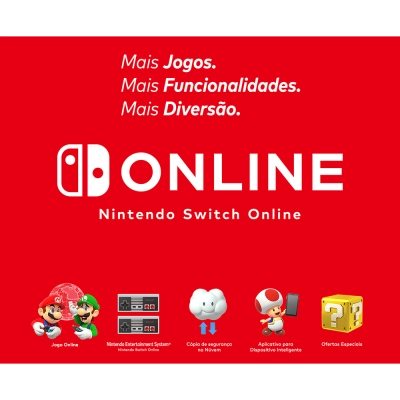 Console Nintendo Switch OLED Branco + Super Mario Bros. Wonder + Voucher Nintendo Switch Online 3 Meses