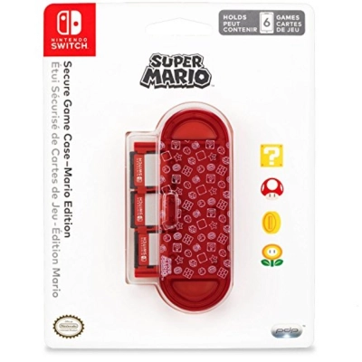 Case Nintendo Porta 6 Jogos Switch Secure Game Mario Edition - Vermelho
